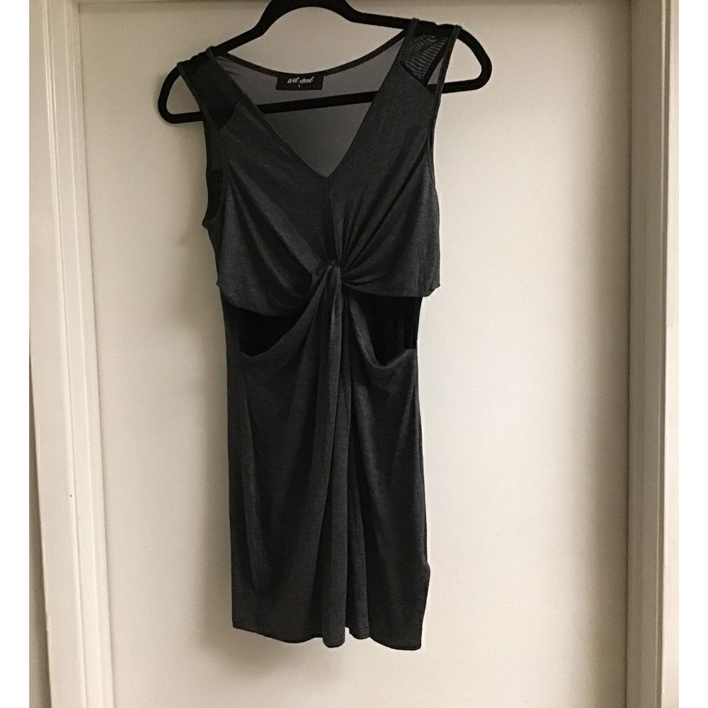 NWOT~Wet Seal Charcoal/Black Knit Cutout Mini Dress Sz Large